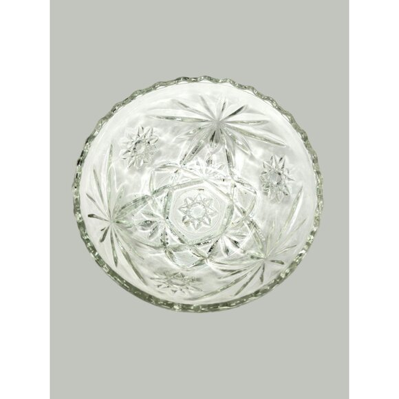Vintage ANCHOR HOCKING Star Of David PRESCUT EAPC Glass SMALL Clear Serving Bowl - Picture 5 of 6